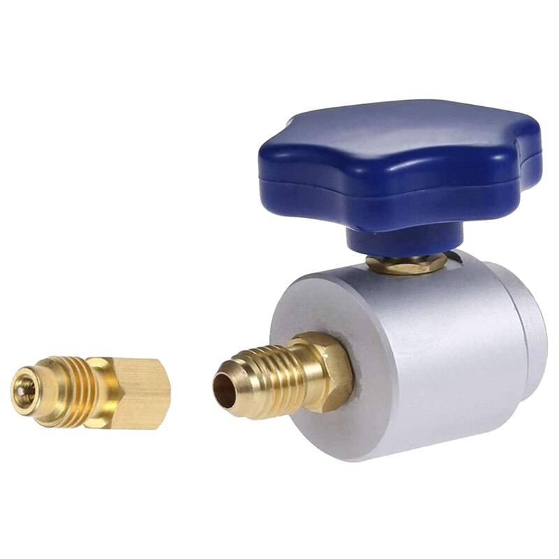 Kolektor klimatyzacji R134A AC czynnik chłodniczy 7 / 16-28 UNF gwintowany otwieracz robić butelek z adapterem 1/4 cala SAE x 1/2 cala: Default Title