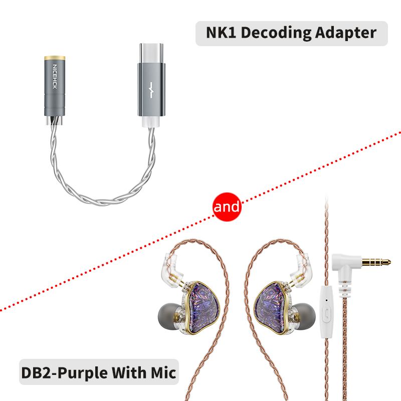 NICEHCK DB2 mikrofon HiFi słuchawki muzyczne 1DD + 1BA hybrydowy podwójny sterownik douszny monitor douszny odłączany 0.78 2Pin złącze IEM: Złota