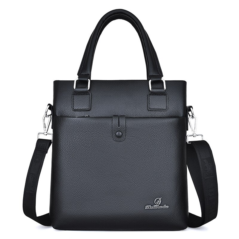 Men's Portable Computer Laptop Handbags Briefcase Large Capacity Attache Portfolio Bag Shoulder Crossbody Bag портфель мужской: Black vertical