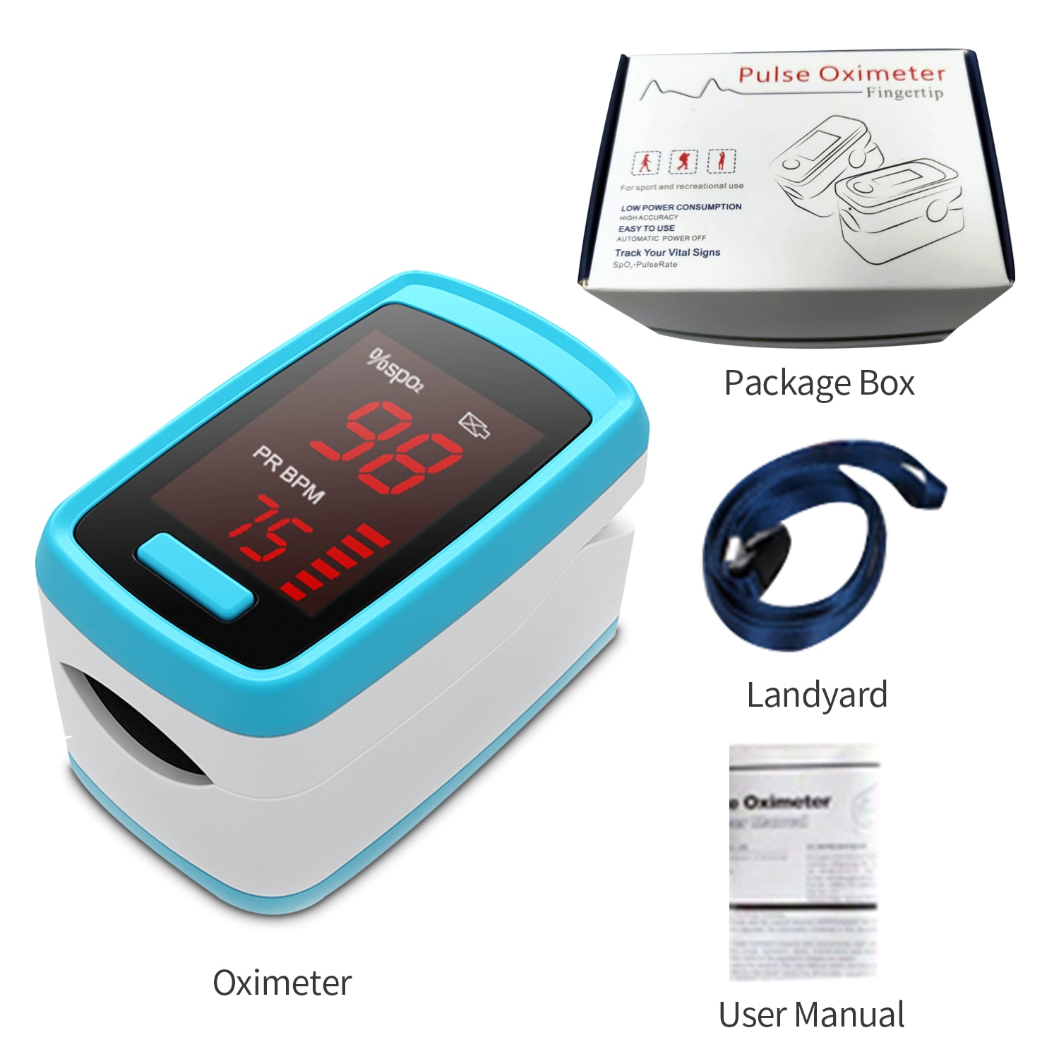Digital Fingertip Pulse Oximeter OLED Display Blood Oxygen Sensor Saturation SpO2 Monitor Measurement Meter with Beep Sound: style 1