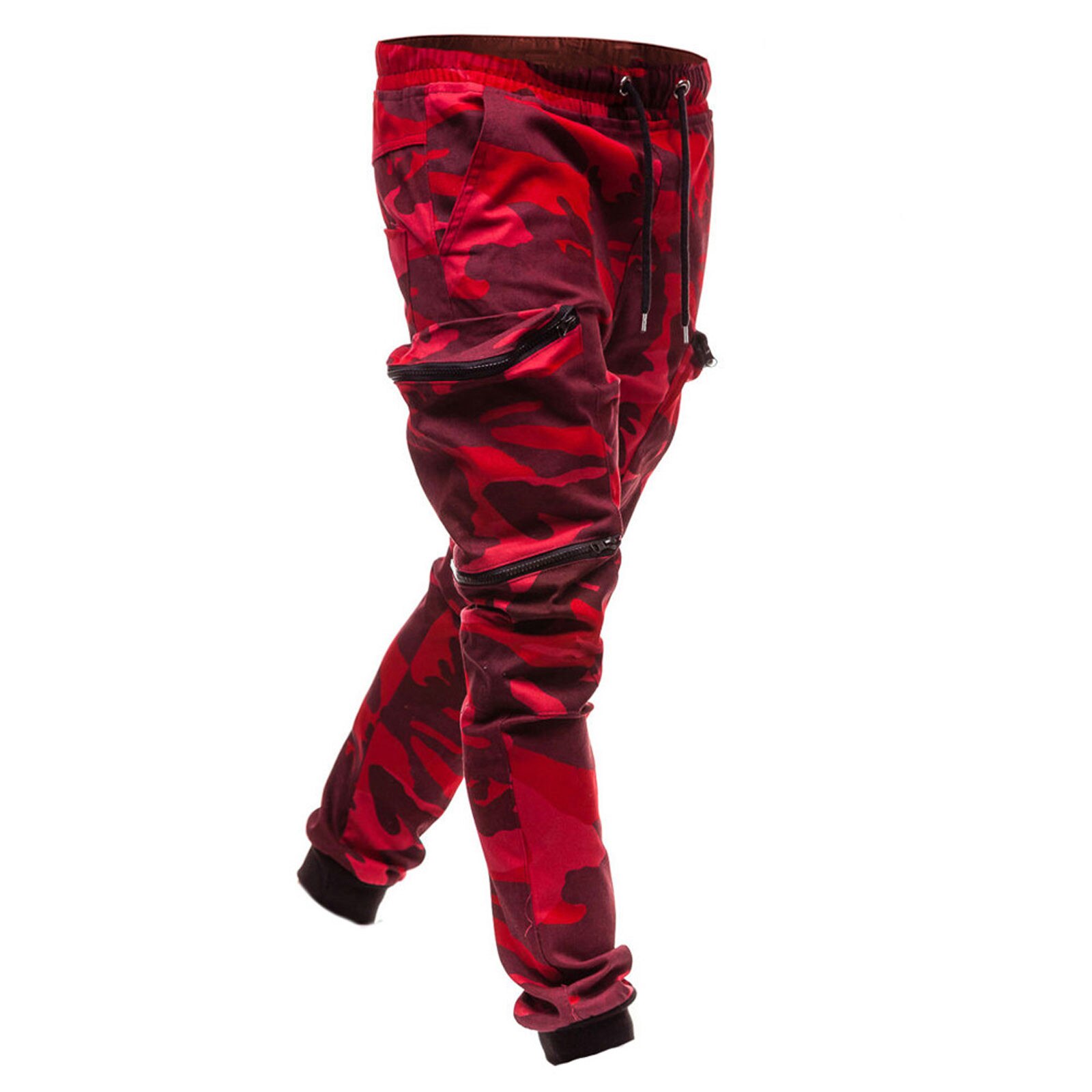 Pantalon de Camouflage classique pour homme, survêtement avec cordon coulissant, poches à fermeture éclair, style Hip Hop, Streetwear