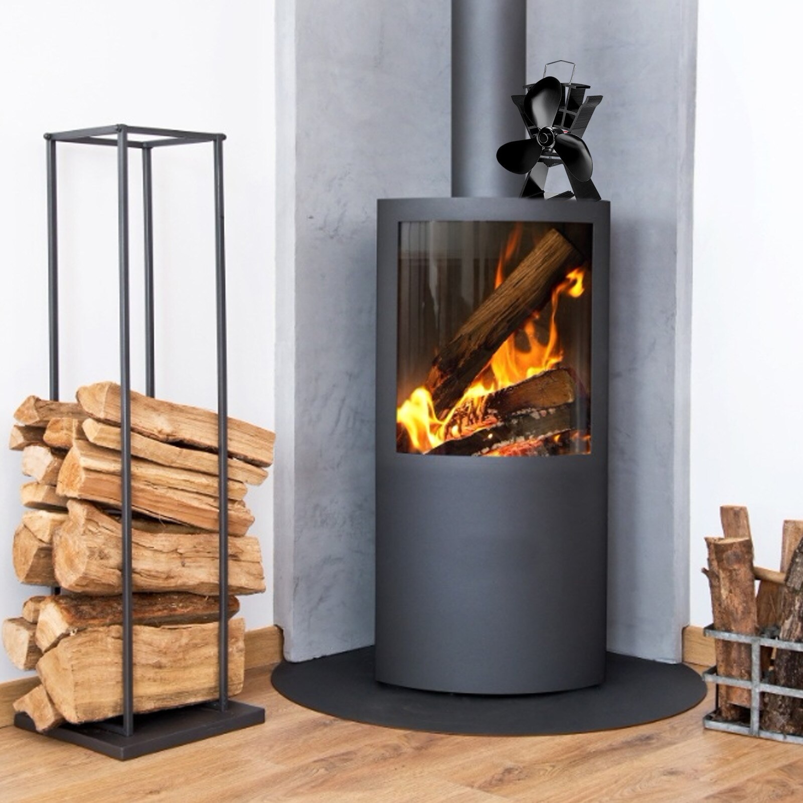 Winter Fireplace Fan 3 Blades Heat Powered Stove Fan Log Wood Burner Ecofan Quiet Home Fireplace Fan Efficient Heat Distribution