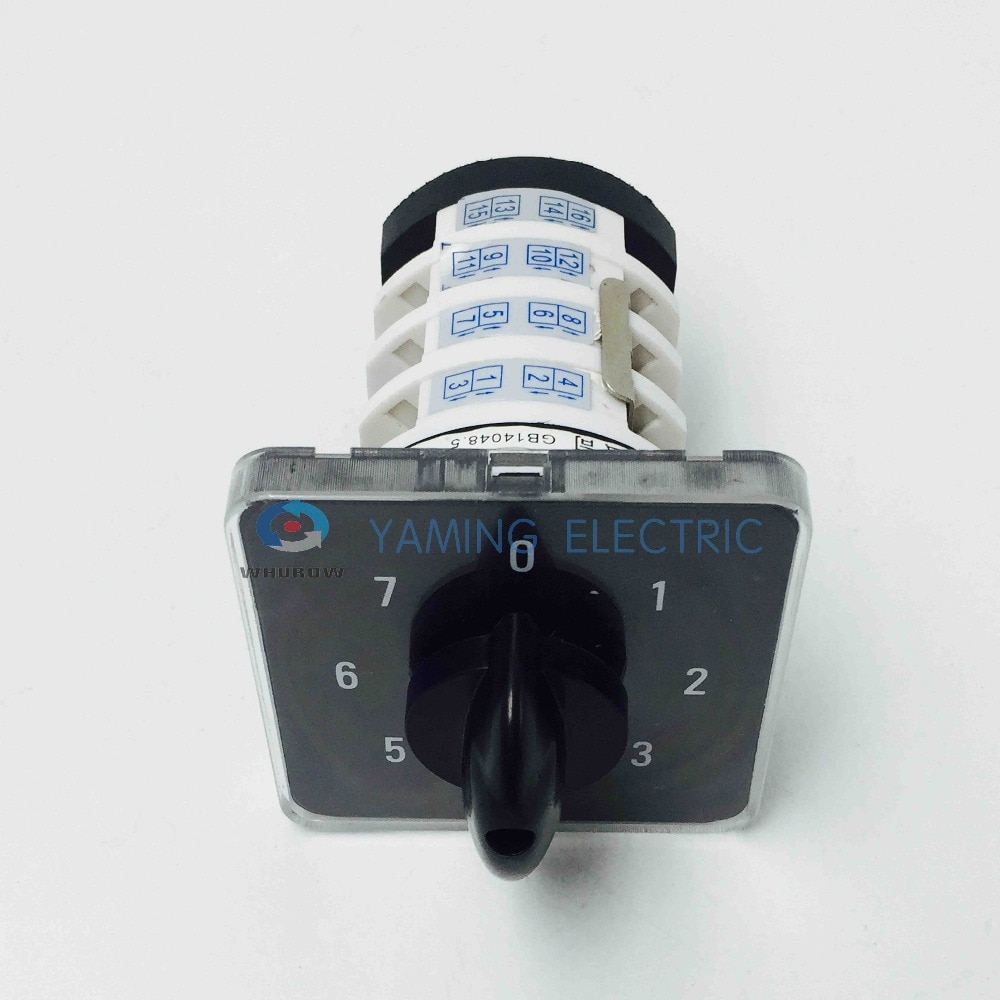 YMZ12-25 Electrical changeover cam rotary selector operation main switch manual transfer switch 25A 4 Pole 7 position