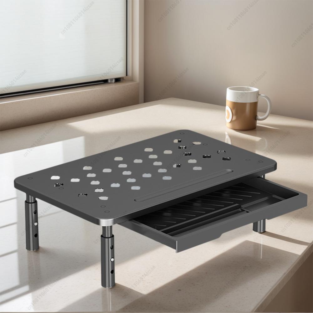 Datorskärmstativ 3 höjdjusterbara skärmhöjare med luftflödesventiler laptopstativ för skärm bärbar dator skrivare