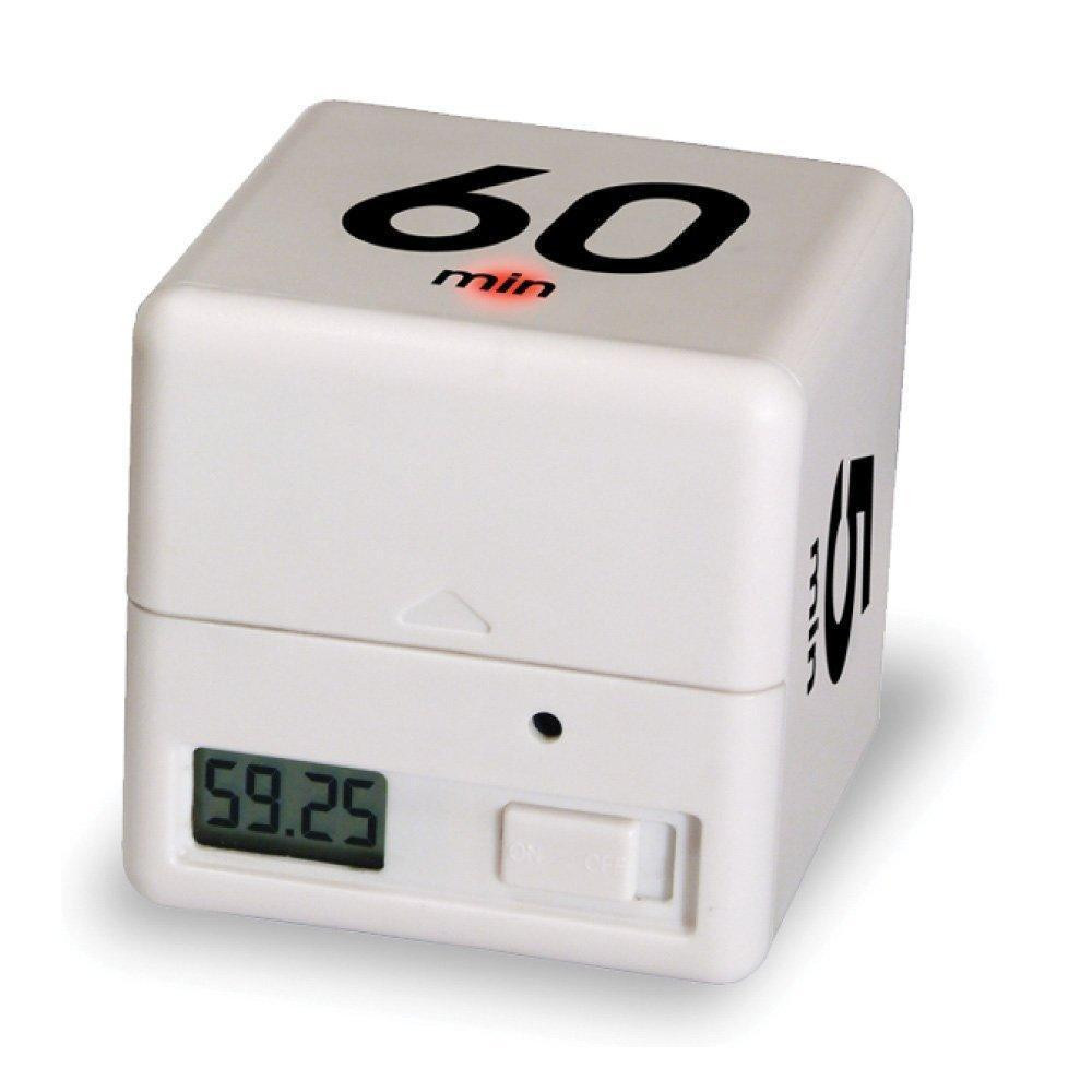 1pc Mini Clock Timer Alarm Cube Digital 5, 15, 30, 60 Minutes Time Management White Kitchen Timers