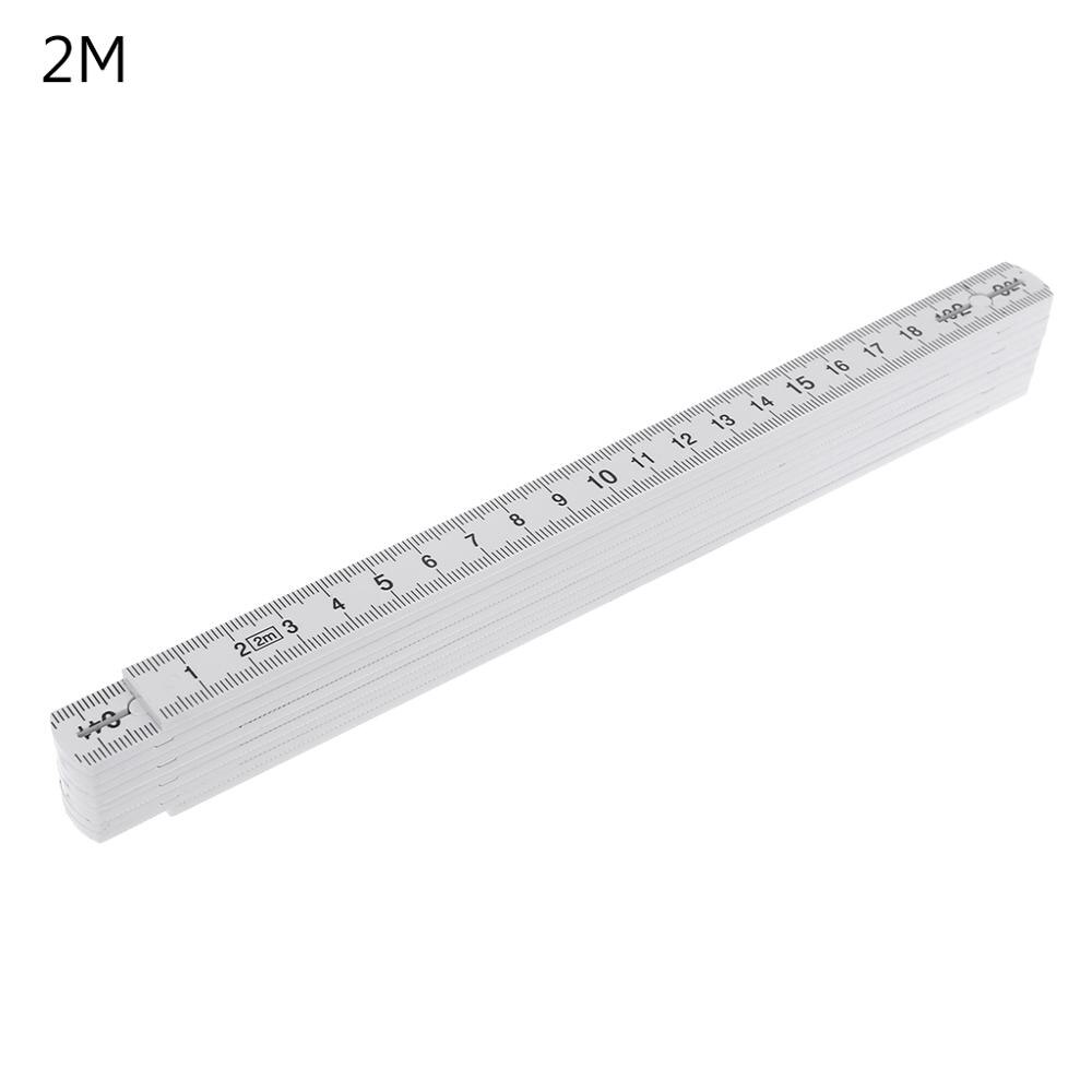 1M 2M 10-parts Folding Carpenters Ruler Lightweight Compact Measuring Stick Slide Fold Up for Woodworking: 2M