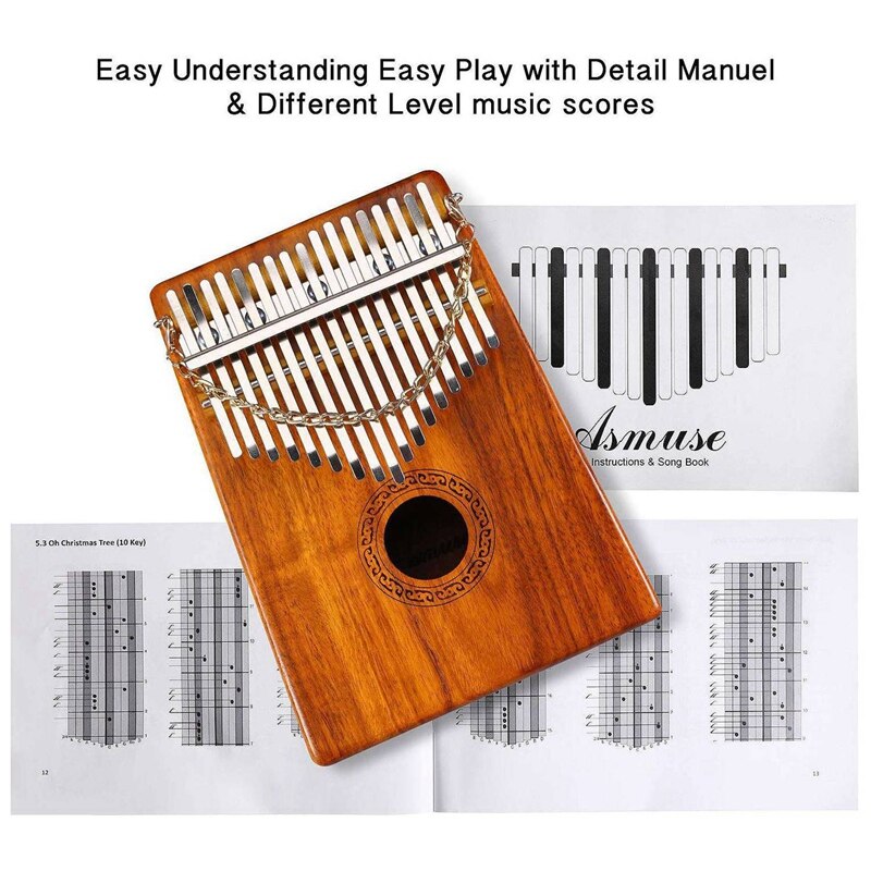 Kalimba 17 Tasten Feste KOA Daumen Klavier Sanza Afrikanische Finger Klavier Instrument