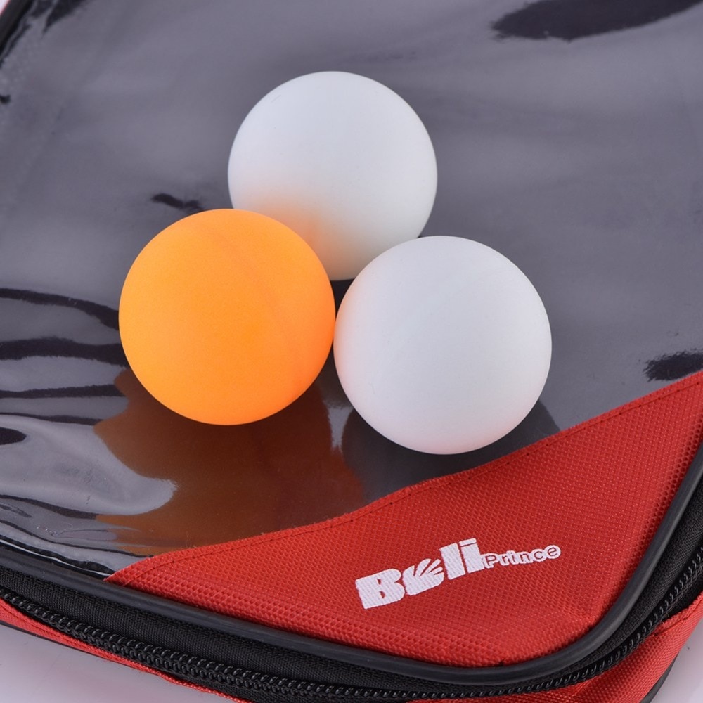 Boliprince Handvat Ping Pong Paddle 2-Speler Tafeltennis Bat Racket Met 3 Ballen Voor Shake Hand Grip spelers Set Met Zak