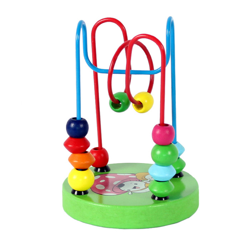 Bambini Montessori Matematica Giocattoli di Piccole Dimensioni In Legno Cerchi Bead Wire Maze Roller Coaster di Attività In Età Prescolare Bambino Apprendimento Giocattolo Educativo: mushroom-TJ208C