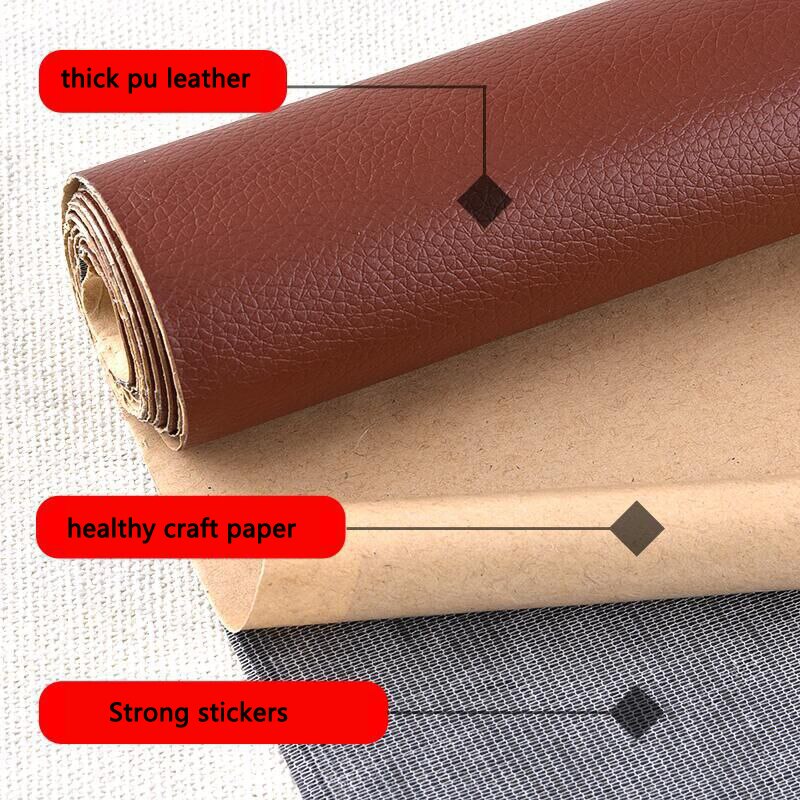 Parche de tela de cuero sintético para reparación de sofá, Pegatina autoadhesiva sin planchado, parches de tela de cuero para álbum de recortes, 50x137cm