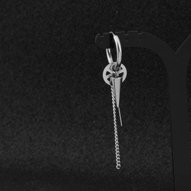 Boucles d'oreilles en acier inoxydable pour hommes/femmes, pendentif étoile lune, pompon Long, unisexe, bijoux Kpop Suga JIMIN, 1 pièce: Bronze