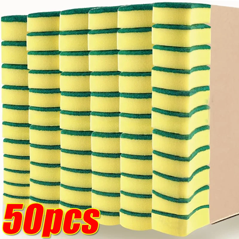 1/50Stck Magie doppelseitige Schwamm Küche Sauber Topf Rost Fleck Schwämme Fett Reinigung Pinsel Geschirr Reiniger werkzeuge