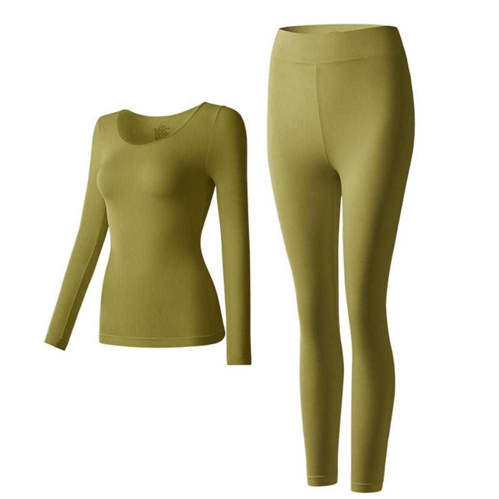 Women's Thermal Underwear Set Winter Warm Base Layer Set Long Underwear Top Bottom Cold Weather Ultra-Soft Long Set Base Layer: L / green