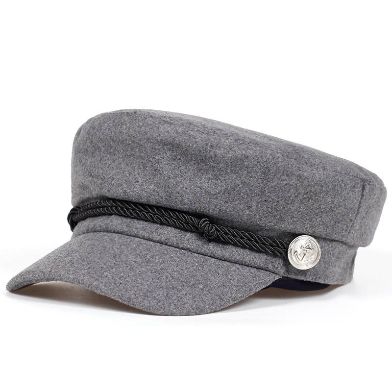 de ! Boina azul marino para hombre y mujer: Gris