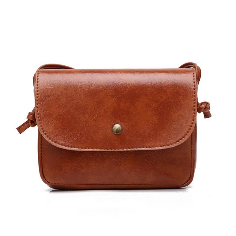 Eenvoudige Mini Mobiele Telefoon Crossbody Bag Solid Vrouwen tassen Super licht Vierkante Enkele Schoudertas Flappen PU Leer: Brown