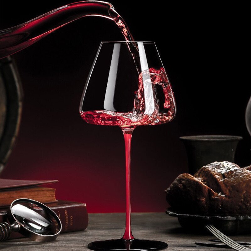 550ml Red Wine Glass Handmade Crystal Brandy Bordeaux Goblet Art Big Belly Tasting Cup Wedding Party Flutes Glass
