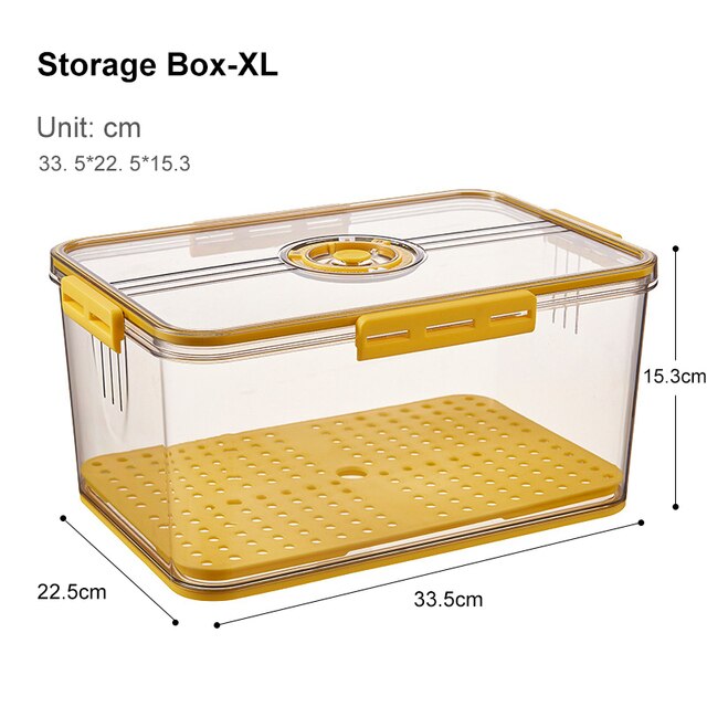 Organizador para nevera, contenedor de almacenamiento con tapa de la Caja, despensa de alimentos gruesa, herramientas, 1 Uds.: Storage Box-XL-Y