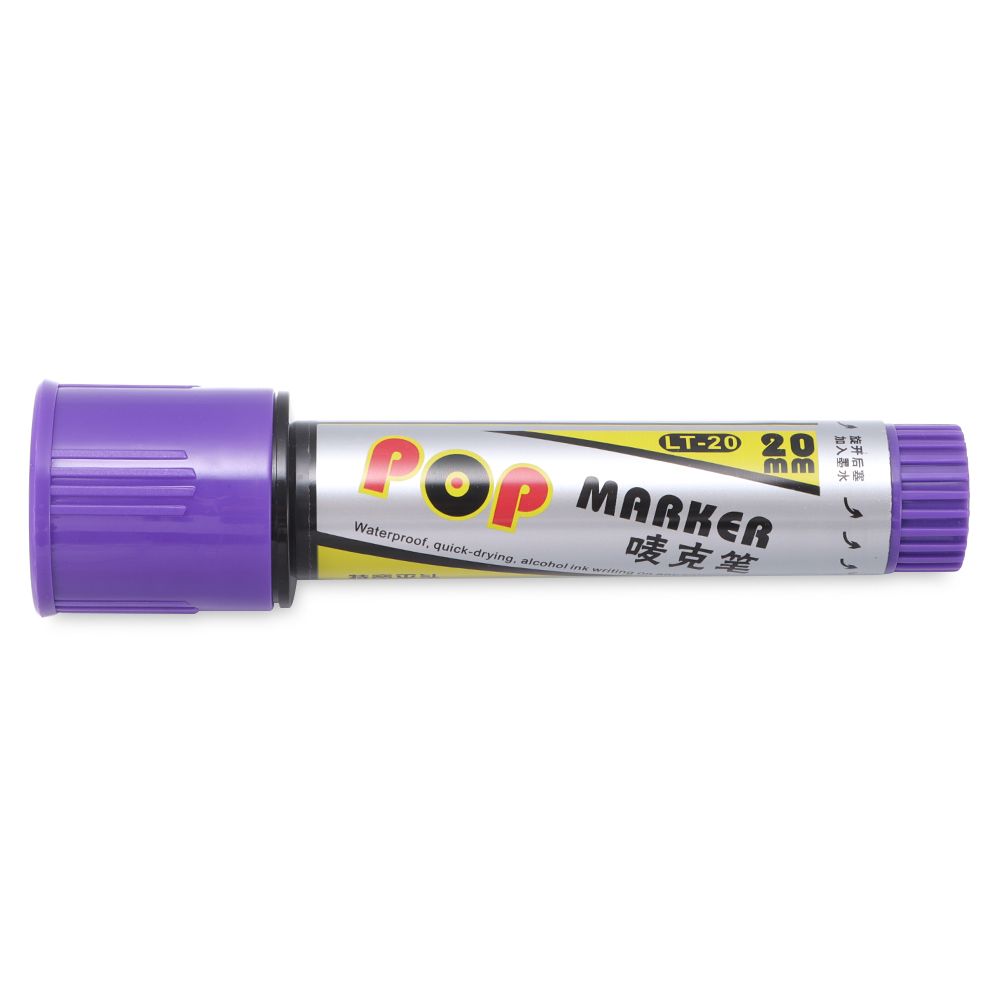 Rotulador permanente de pintura a prueba de agua POP de 20mm, marcadores de Graffiti rellenables para dibujo, póster, suministros escolares de oficina: purple