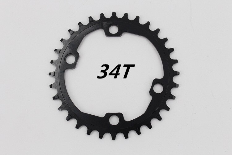 SNAIL MTB Bike Chainring Round Oval For Shimano M7000/8000/9000 32/34/36/38T 96BCD Narrow Wide Tooth Plate: 34T Round Black