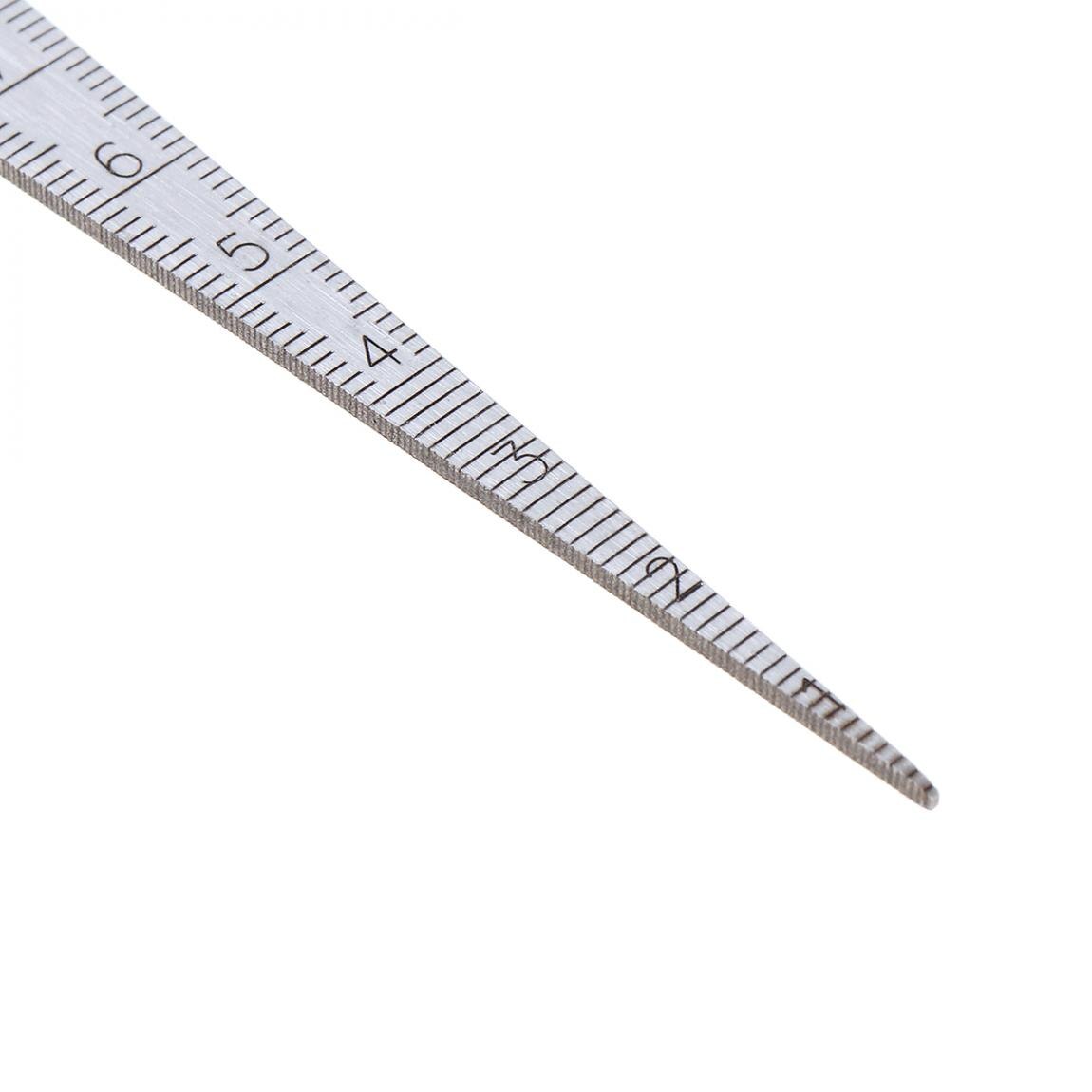 Measuring Gage Metric Stainless Steel Wedge Feeler Aperture Ruler with 1-15mm Range and 1mm Accuracy for Measuring Depth