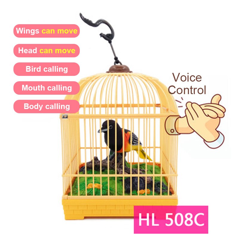 Parler oiseau famille animal de compagnie oiseau jouet animal Cage à oiseaux enfants d'anniversaire électronique commande vocale d'anniversaire