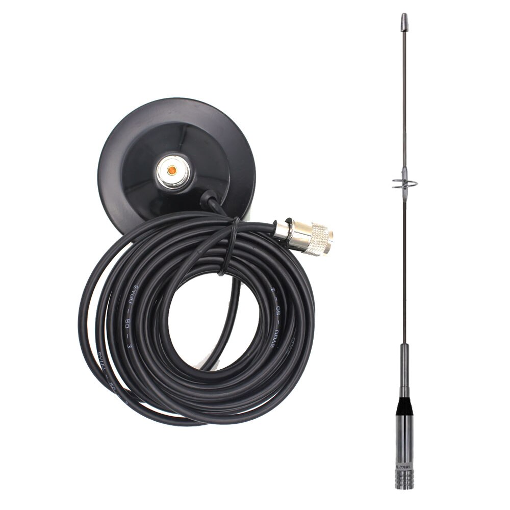 Antenne Terrestre Mobile Nagoya RE-02 UHF-VHF 10-1300 MHz – Pour Radio Voiture – Gain Booster, Noire