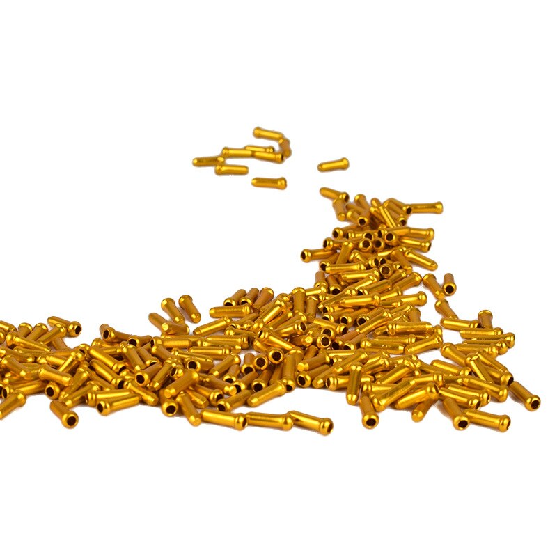 Tapones para el extremo del Cable de la bicicleta, tapas para los extremos del Cable de la bicicleta de montaña, accesorios para bicicletas de montaña, 100 Uds.: 100pcs gold