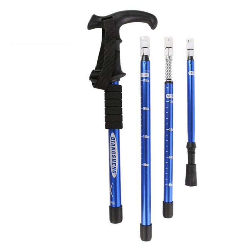 Palo de senderismo, bastón de trekking retráctil de aluminio, bastón telescópico para caminar, palo de trekking plegable