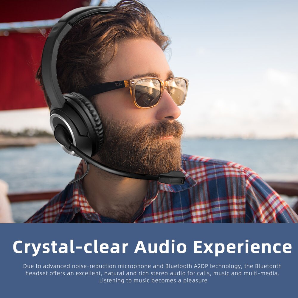 Mpow U10 USB 3.5mm Wired Headset with Noise Canceling Mic&amp;Memory Earmuff In-line Control Headphone for Office Call Online Class