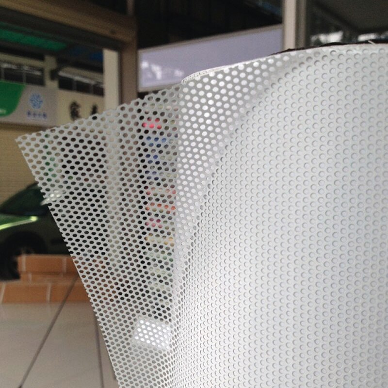 SUNICE Self-adhesive White One Way Vision Vinyl Wrap Film Tint Car Perforated Media Print Sticker 54"x40"(137cm x 100cm)