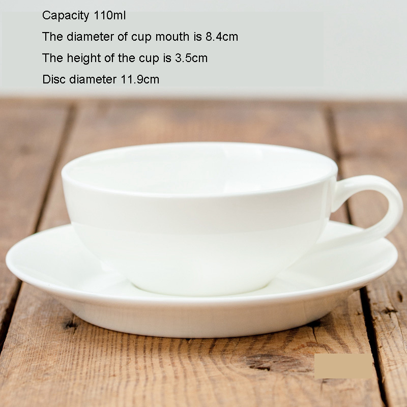 Tasse à café en porcelaine en céramique, os blanc pur, tasses de Latte nordique simples, fantaisie créative, thé de l'après-midi, café, tasse et soucoupe, cuillère: 110ml 8.4cm diameter