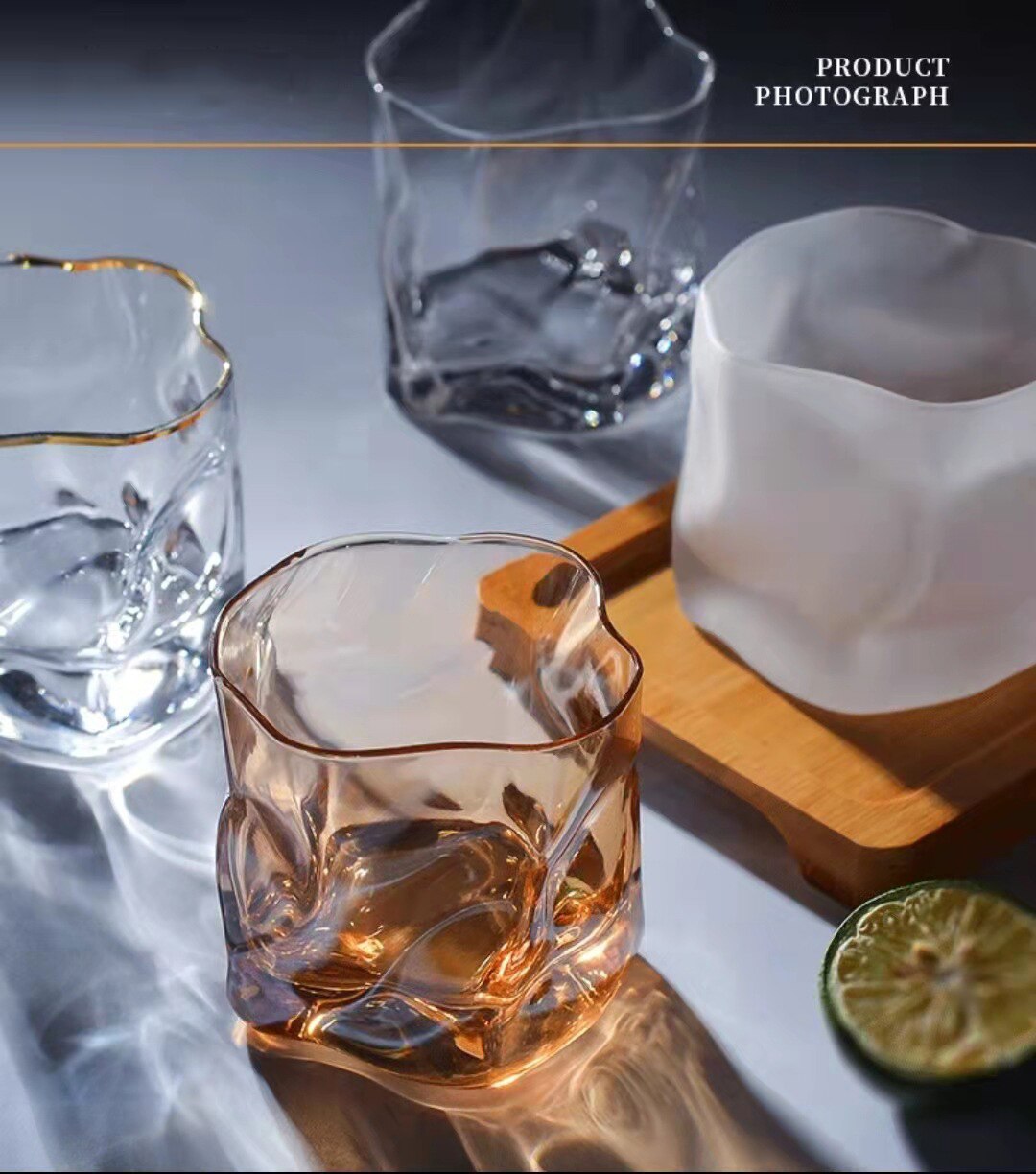 Irregular Glass Cup Twisted Transparent Wine Glasses Whiskey Water Juice Beer Cocktail Cup Bar Drinking Supplies