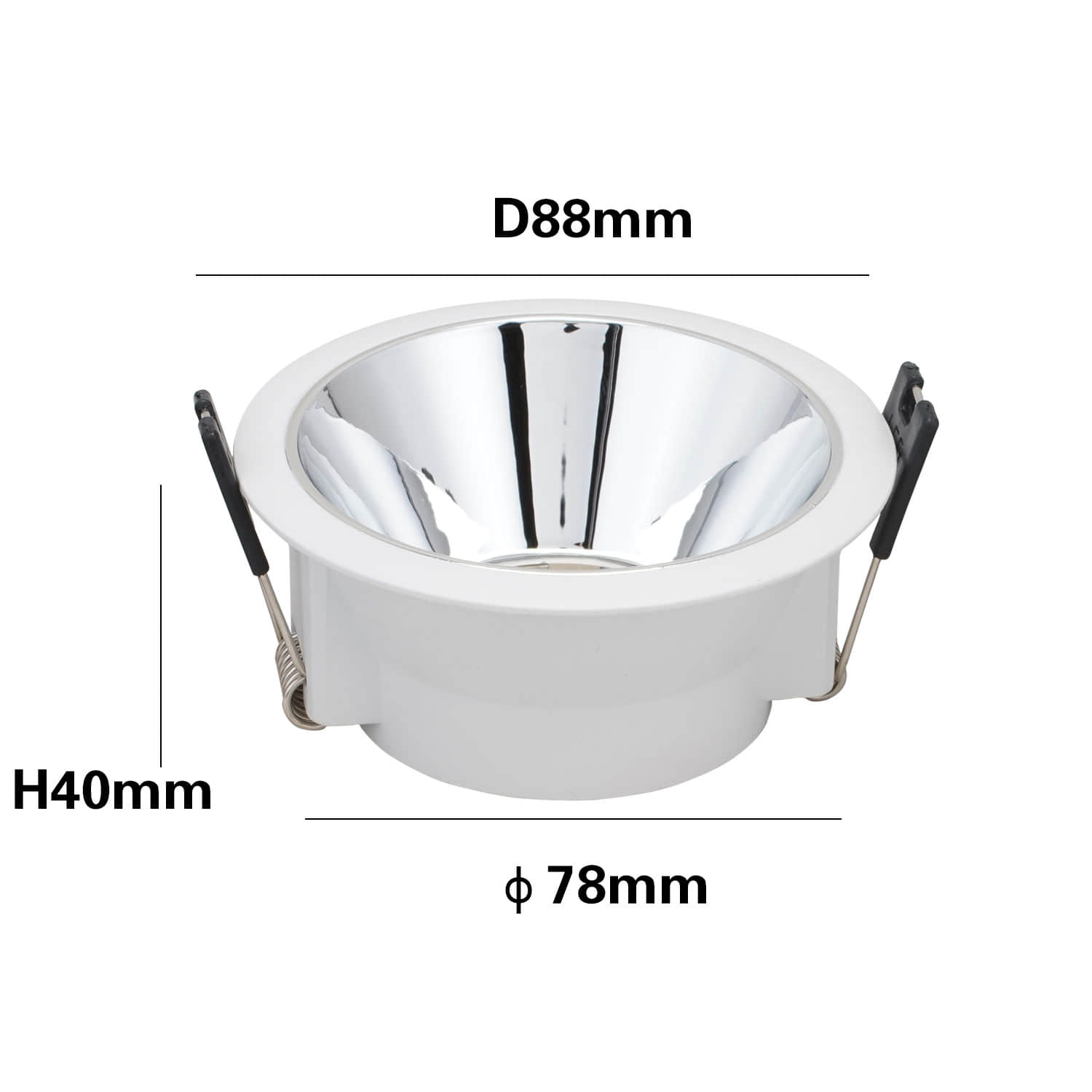 NO Adjustable Fixtures Downlight Holder Open Hole Cut Out 80mm Recessed Light LED Ceiling GU10 MR16 Lamp Holder: Bright silver