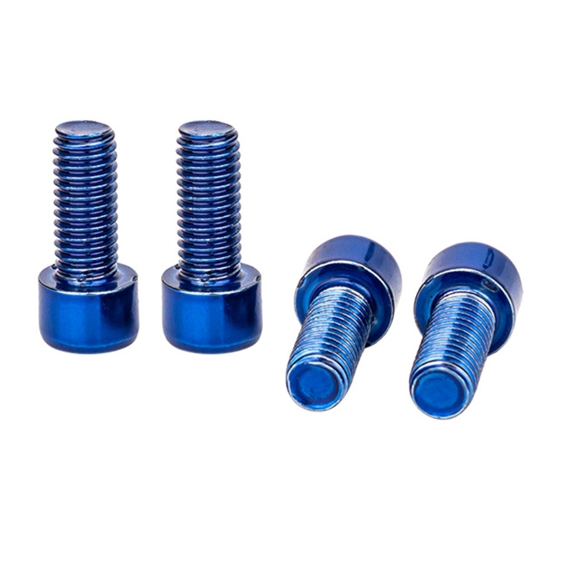 4x Pyörän Juomapullotelineen Ruuvit 5x12mm Ruostumaton Teräs Maastopyörään: Sininen