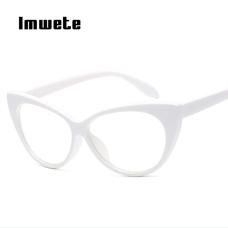 Imwete Classic Cat Eye Sunglasses Women Retro Sun Glasses Clear Lens Glasses Frame Katie Holmes Eyeglasses Curve Female