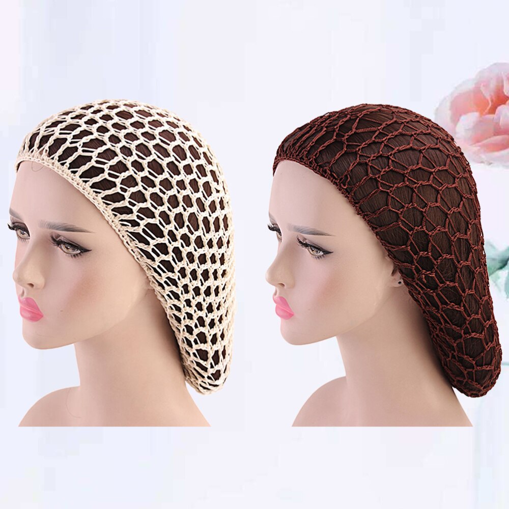 Bonnet de nuit artisanal en Crochet pour femmes, 2 pièces, chapeau de nuit Long, protection des cheveux: Picture 4