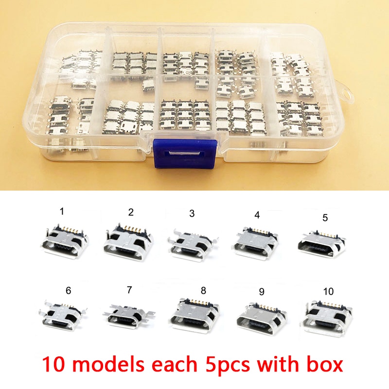 24 Modellen Micro Usb Connector Socket Jack Usb Connectors Set Voor MP3/4/5 Lenovo Zte Huawei Samsung Sony Xiaomi htc