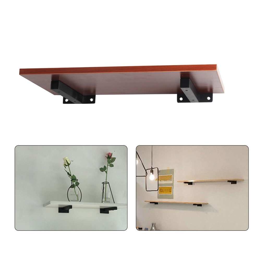 Soporte de 2 uds. Para decoración del hogar, estantería oculta, estantería flotante de servicio pesado, organización DIY, soportes industriales de almacenamiento de hierro
