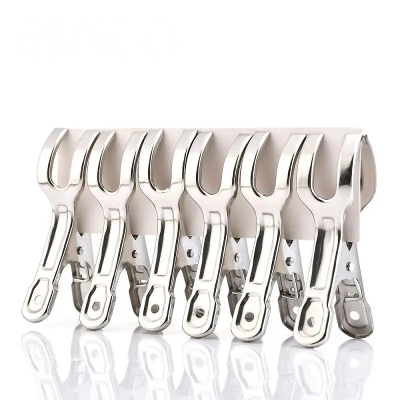 6 uds 9Cm Clip de tela de acero inoxidable resistente Clips grandes para toallas de playa pinzas para ropa alfileres Clips colgantes de Metal para toallas de ropa