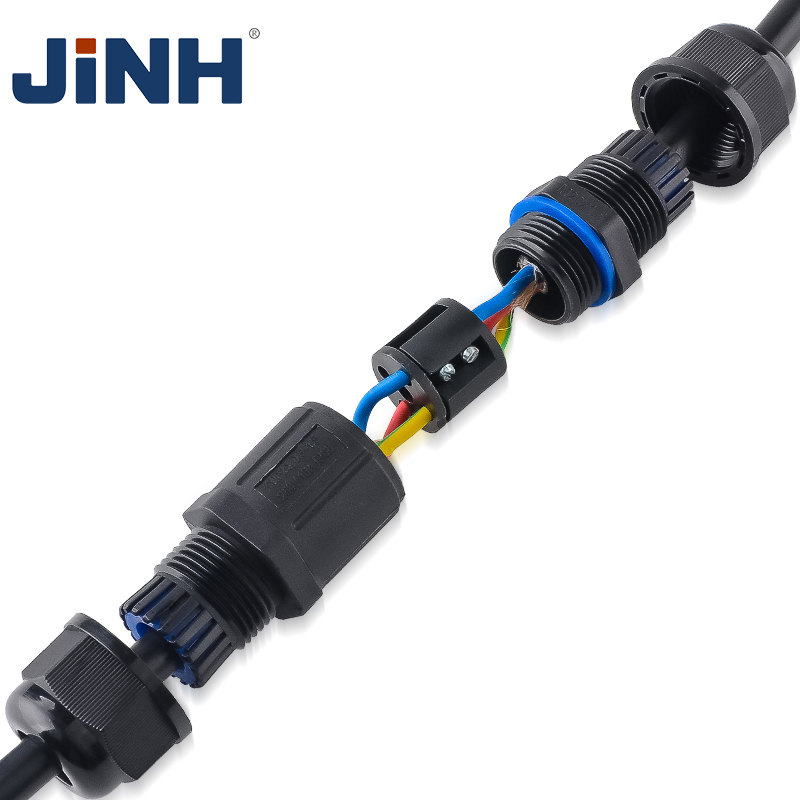 JINH IP68 CNP 20 waterdichte verbindingskabel snelkoppelingen aansluitbouten handig regendicht recht aanpassen draden blauw Pa66 16A