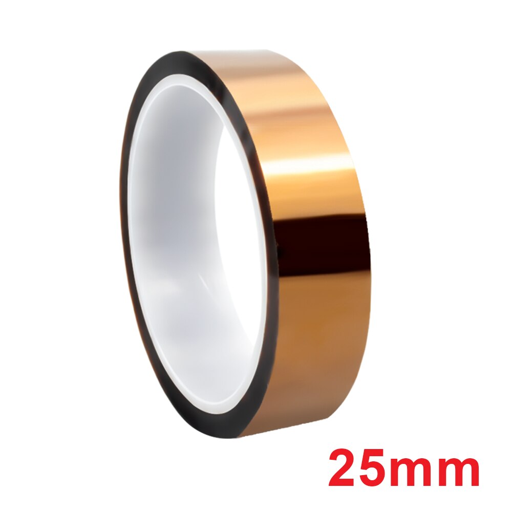 for Kapton Tape 6mm 10mm 20mm 30mm Polyimide Golden Finger High Temperature Heat Tapes Electronic Industry Sticker 100ft 33m: 25mm