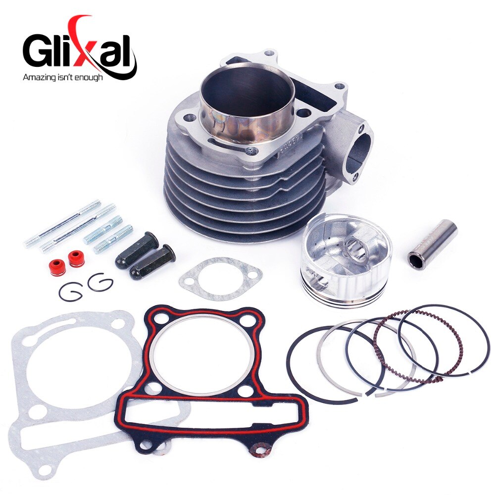 Glixal GY6 180cc 61Mm Scooter Motor Rebuild Kit Big Bore Cilinder Kit Cilinderkop Assy Voor 4-Takt 157QMJ Bromfiets Scooter Atv