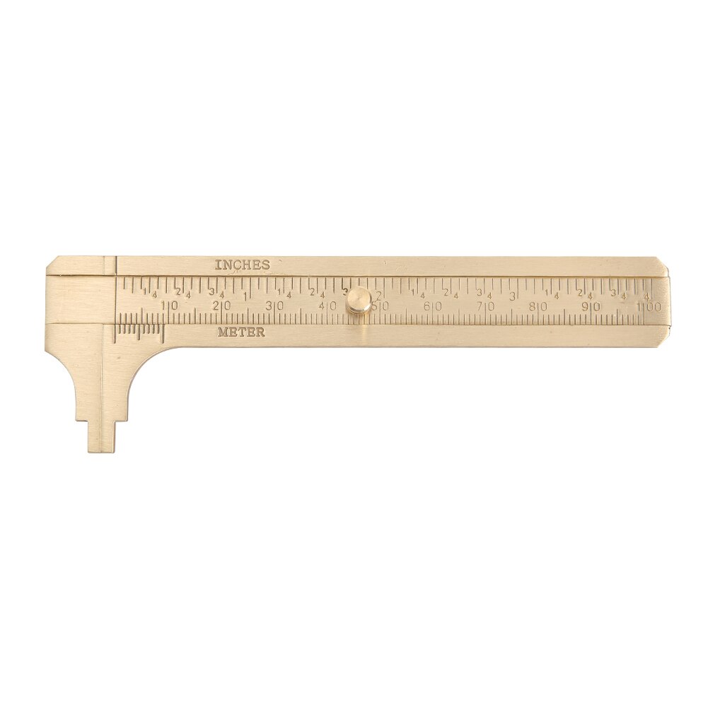 Brass Vernier Calipers Mini Dual-Scale Sliding Gauge Pocket Portable Ruler Portable Double Scale Woodworking Tool: 100mm
