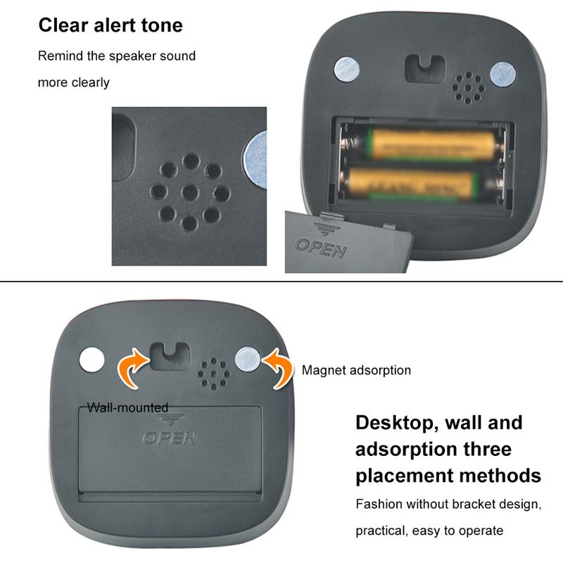 Countdown Timer Study Digital Display Count Up Stopwatch Touch Screen Battery Operated Electronic Mute Attachable Alarm Orange