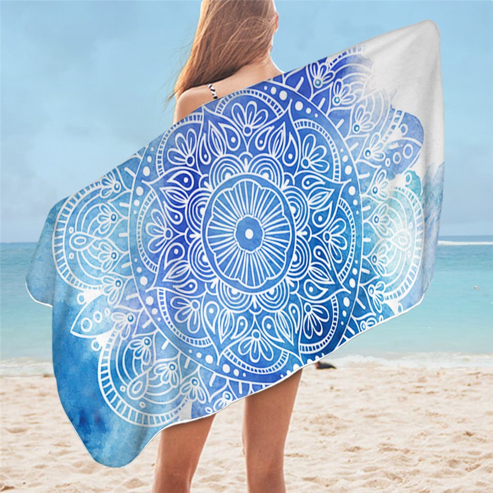 BeddingOutlet-Toalla de baño con Mandala para adultos, toalla de playa con flores coloridas, toalla de ducha de microfibra Bohemia para chicas, 75x150cm: 7