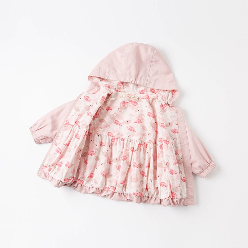 DBJ16582 Dave Bella Lente Baby Meisjes Mode Cartoon Boog Kapmantel Kinderen Tops Baby Peuter Bovenkleding