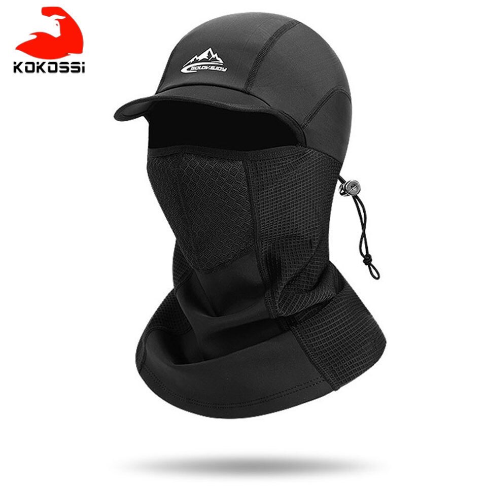 KoKossi Winter warm Selbst-heizung Kappe Radfahren Sport Volle Gesicht Maske Schal draussen Winddicht Headwear Sturmhaube Skifahren Angeln Hütte: Schwarz