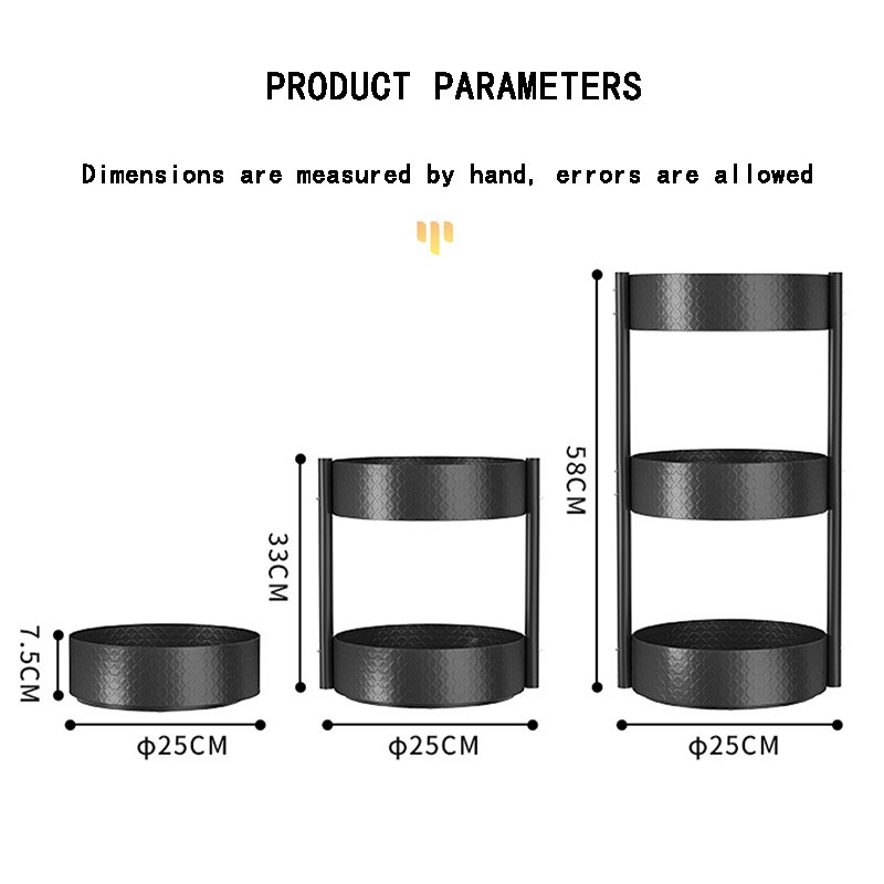 Lazy Susan Cabinet Organizer, Lazy Susan Kitchen Turntable Spice Rack Organizer, 360 Degree Spinning Storage Container Tray