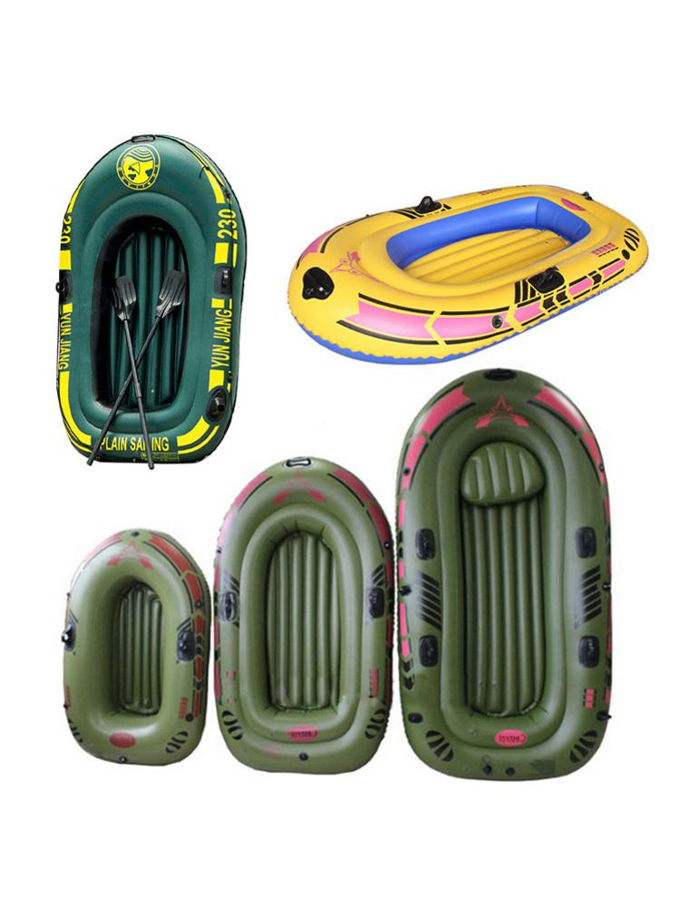 1/2/3 Person Inflatable Boat Kayaking Canoe PVC Blow Up Raft Set With Oars And Foot Pump Fishing Drifting Rafting Boat