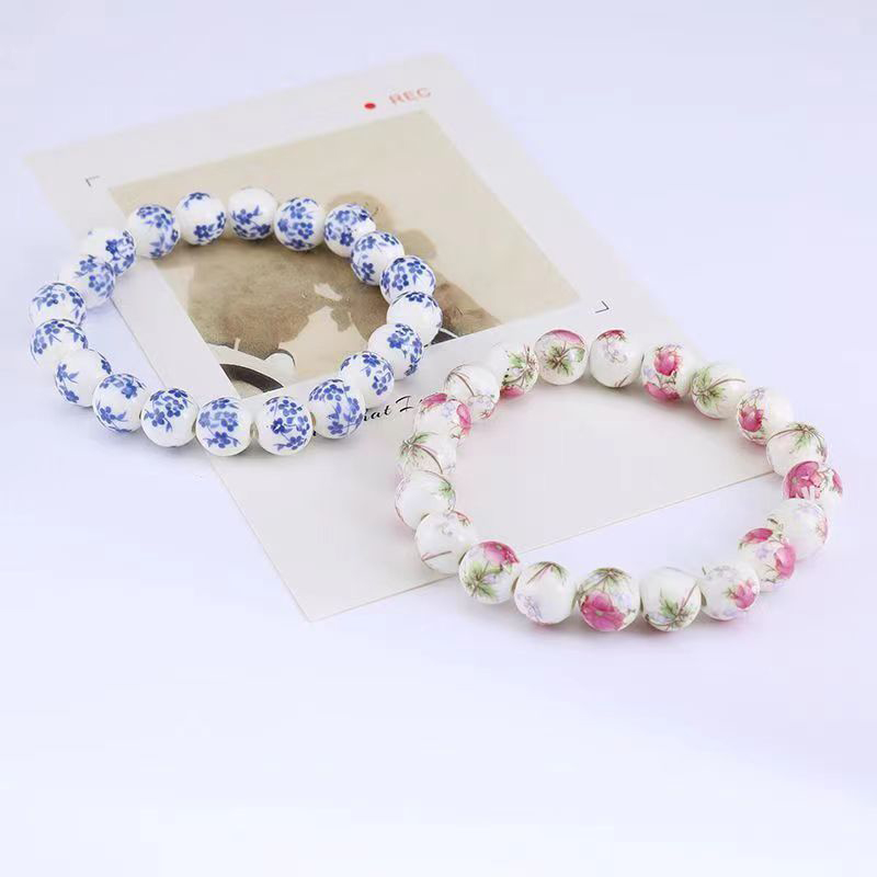 Blue And White Porcelain Ceramic Bead Bracelet - Ethnic Style DIY Handcrafted Accessories For National Style Jewelry